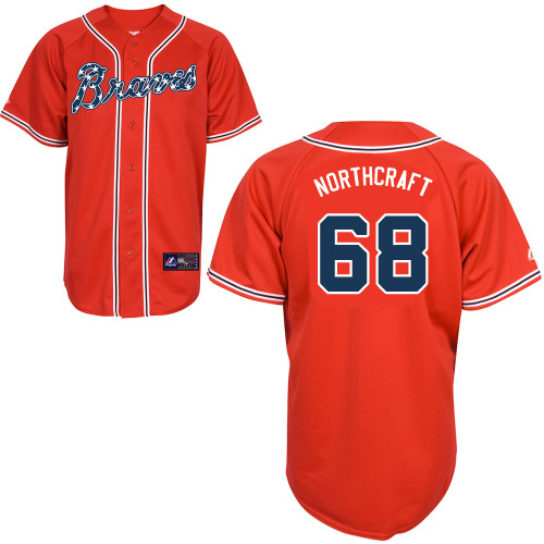 Aaron Northcraft #68 mlb Jersey-Atlanta Braves Women's Authentic 2014 Red Baseball Jersey